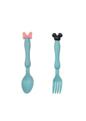 2pcs Baby Feeding Cutlery Set Eco-friendly Wheat Straw Infant Plate Children Dish Utensils Kids Anti-hot Training Bowl Spoon