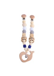 Teether Teething Pendant Clip Hanging Plush Car Pacifier Chain Pram Mobile Wooden Rattle Nursing Molar Infant Soother