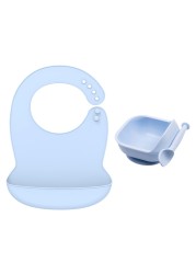 LOFCA 1 Set Baby Silicone Feeding Bowl Food Grade Liquid-Proof Suction Rotating Bowl Learning Dishes Tableware Children Plate