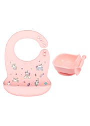 LOFCA 1 Set Baby Silicone Feeding Bowl Food Grade Liquid-Proof Suction Rotating Bowl Learning Dishes Tableware Children Plate