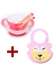 Baby Dish Set Training Bowl Spoon Cutlery Set Dinner Bowl Learning Dishes With Suction Cup Children Training Dinnerware