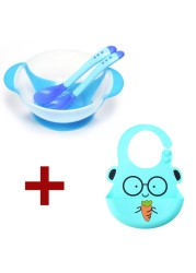 Baby Dish Set Training Bowl Spoon Cutlery Set Dinner Bowl Learning Dishes With Suction Cup Children Training Dinnerware