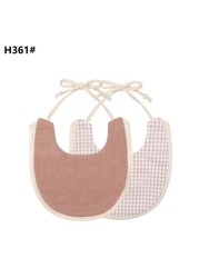 New Infant Baby Girl Boy Bib Baby Boy Dinner Feeding Tassel Double Deck Cotton Linen Burp Cloths Saliva Towel