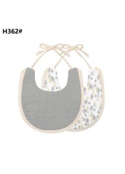 New Infant Baby Girl Boy Bib Baby Boy Dinner Feeding Tassel Double Deck Cotton Linen Burp Cloths Saliva Towel