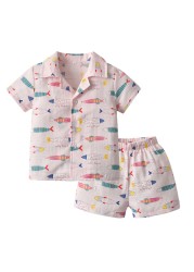 100 Cotton Children's Sleepwear Pajamas Kids Girls Clothes Toddler Girls Button Down Sleepwear Pajamas Suits Girl Sets