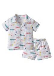 100 Cotton Children's Sleepwear Pajamas Kids Girls Clothes Toddler Girls Button Down Sleepwear Pajamas Suits Girl Sets