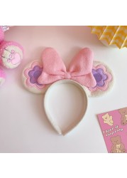 Mickey Minnie Mouse Ears Headband Red Bowknot Girl Bowknot Hair Hoop Disneyland Birthday Party Decoration Gift Pretend Toy