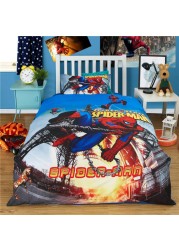 Disney Kids New Captain America The Avengers Spiderman Baby Bedding Set Twin Single Duvet Cover Pillowcase For Boys Children Gift