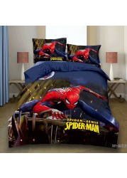 Disney Kids New Captain America The Avengers Spiderman Baby Bedding Set Twin Single Duvet Cover Pillowcase For Boys Children Gift