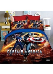 Disney Kids New Captain America The Avengers Spiderman Baby Bedding Set Twin Single Duvet Cover Pillowcase For Boys Children Gift