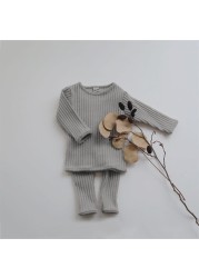 Autumn Winter Baby Boys and Girls Clothes Set Winter Sweater Down Shirts Pants Suit Children's Clothing Newborn Baby Clothes