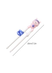 1 Pair Cartoon Learning Chop Sticks Reusable Training Baby Chopsticks or Feeding Spoon Tableware Learning Eating Set with Box