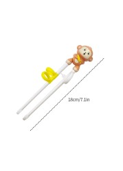 1 Pair Cartoon Learning Chop Sticks Reusable Training Baby Chopsticks or Feeding Spoon Tableware Learning Eating Set with Box