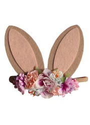 Baby Wide Bunny Ear Floral Headbands Photography Prop Lacehair Bows Bands For Babies Infant Hairbands Hair Accessories