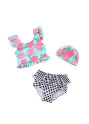 Happyflute Toddler Baby Girls Swimwear 2pcs Girls Swimwear With Cap Children Swimwear Kids Beach Wear