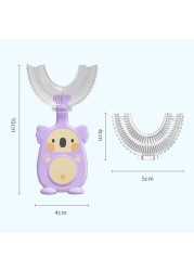 New Hot Children Smart 360 Degree U-Shape Manual Toothbrush Cartoon Pattern Kids Toothbrush 2-12Y With Soft Silicone Head