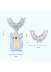 New Hot Children Smart 360 Degree U-Shape Manual Toothbrush Cartoon Pattern Kids Toothbrush 2-12Y With Soft Silicone Head