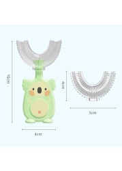 New Hot Children Smart 360 Degree U-Shape Manual Toothbrush Cartoon Pattern Kids Toothbrush 2-12Y With Soft Silicone Head