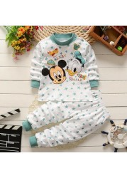 2021 New Winter Baby Clothes Suit Cotton Newborn Baby Boy Girl Clothes 2pcs Toddler Pajamas Unisex Children Clothing Suit 0-2Y