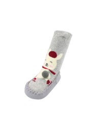 Baby Socks With Rubber Soles For Toddlers Kids Socks Toddler Boys Sock Warm Terry Shoes Thicken Slippers Infant Girl Winter