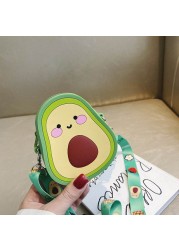 Cute Zipper Purse Backpack Silica Gel Kids Handbags For Girls Casual Toddler Boy Backpack Fruit Pattern Messenger Bag