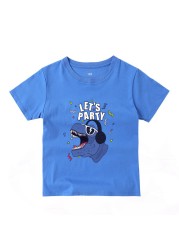 2022 Fashion Boys and Babies' Short Sleeve T-shirt Boys T-Rex Crewneck Dinosaur T-shirt Cotton Tops Tees Summer Clothes