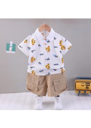 2022 summer baby clothes suit children boys tiger shirt shorts 2pcs/set baby casual clothes infant kids tracksuit suit