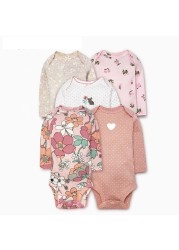 Long Sleeve Romper Cartoon Boy Girl Clothes Infant Clothes Set Newborn Costume Cotton 2022 Autumn Spring Rompers 5pcs