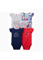 Baby Short Sleeve O-Neck Bodysuit Boy Girl Body Clothes Infant Clothes Unisex New Born Bodysuits 2021 Spring Summer Costume