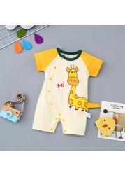 0-24 months newborn romper infant stuff baby clothes girl summer T-shirt with lucky cat kitty duck unisex clothes baby outfit