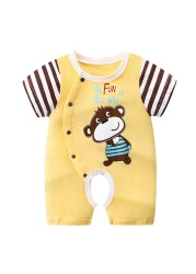 0-24 months newborn romper infant stuff baby clothes girl summer T-shirt with lucky cat kitty duck unisex clothes baby outfit