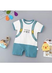 0-24 months newborn romper infant stuff baby clothes girl summer T-shirt with lucky cat kitty duck unisex clothes baby outfit