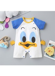 0-24 months newborn romper infant stuff baby clothes girl summer T-shirt with lucky cat kitty duck unisex clothes baby outfit