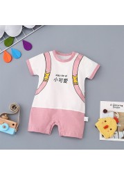 0-24 months newborn romper infant stuff baby clothes girl summer T-shirt with lucky cat kitty duck unisex clothes baby outfit