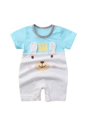 0-24 months newborn romper infant stuff baby clothes girl summer T-shirt with lucky cat kitty duck unisex clothes baby outfit