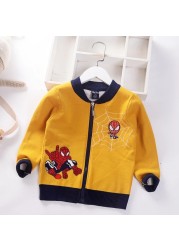 Autumn Little Boys Clothes Lightning McQueen Embroidery Knit Cardigan Sweater Winter Clothes Christmas Fashion Children Tops