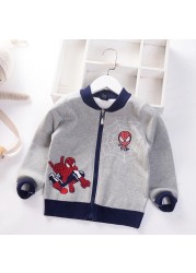 Autumn Little Boys Clothes Lightning McQueen Embroidery Knit Cardigan Sweater Winter Clothes Christmas Fashion Children Tops