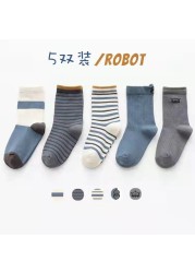 New 2021 5 Pairs Baby Socks Boys Girls Round Socks Fashion Comfortable Cotton Sock Baby Sock Clothes Gift Baby Socks