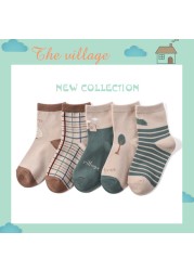 New 2021 5 Pairs Baby Socks Boys Girls Round Socks Fashion Comfortable Cotton Sock Baby Sock Clothes Gift Baby Socks