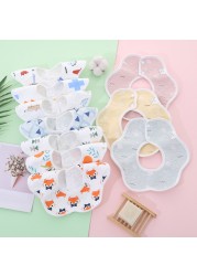 1pc Cute Boy Girls Lace Bibs Soft Cotton Adjustable Lace-up Baby Bib Burp Cloths For Babies Feeding Saliva Towel