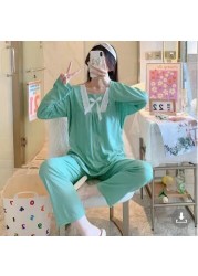 Pajamas Clothes Women Breastfeeding Set Leisurewear Nursing Suits Pregnant Woman Pajamas Twinset Breastfeeding Tops Pant 2pcs