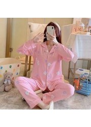 Pajamas Clothes Women Breastfeeding Set Leisurewear Nursing Suits Pregnant Woman Pajamas Twinset Breastfeeding Tops Pant 2pcs