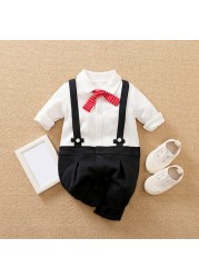 Baby Boy Clothes Baby Jumpsuit Autumn Backpack Long Sleeve Baby Ha Yi Korean Version Gentleman Newborn Crawling Suit Baby Clothes