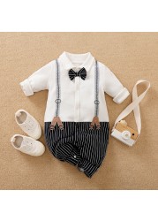 Baby Boy Clothes Baby Jumpsuit Autumn Backpack Long Sleeve Baby Ha Yi Korean Version Gentleman Newborn Crawling Suit Baby Clothes