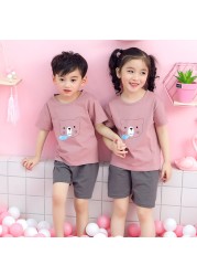 2022 Dinosaur Unicorn Panda Children's Clothing Summer Boys and Girls Clothes Teenagers Kids Suits Boys Sets Girls Outfits