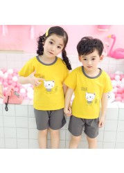 2pcs cotton boys clothes dinosaur animal children clothing sets boys suits kids pajamas summer clothes boys of 10 years