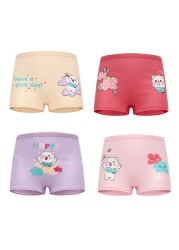 4pcs/lot Kids Girls Underwear Cotton Boxer Girl Comfortable Breathable Safety Pants Children's Panties