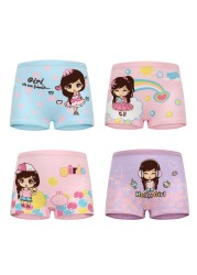 4pcs/lot Kids Girls Underwear Cotton Boxer Girl Comfortable Breathable Safety Pants Children's Panties