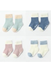 4 Pairs Cotton Baby Socks Cotton Socks Baby Boys Girls Cute Lovely Anti-Slip Socks Toddler Kids Fashion Soft Socks Autumn