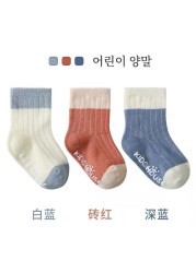 4 Pairs Cotton Baby Socks Cotton Socks Baby Boys Girls Cute Lovely Anti-Slip Socks Toddler Kids Fashion Soft Socks Autumn